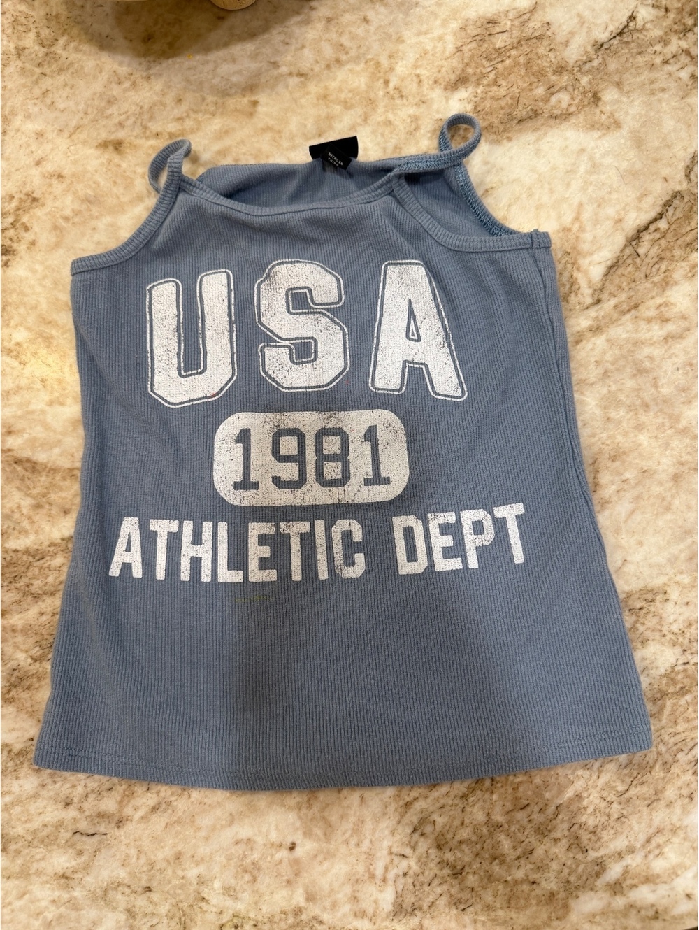 Blue Gray USA 1981 Athletic Dept Ribbed Tank Top